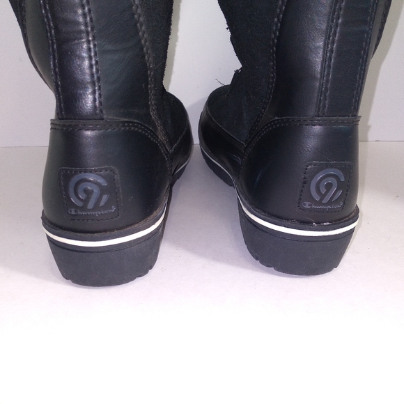 C9 by Champion Black Leather & Suede Faux Fur Trimmed Snow Boots- Size 7 NWOT - Picture 8 of 12